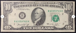 Etats-Unis Billet 10 dollars 1974 Atelier B New-York