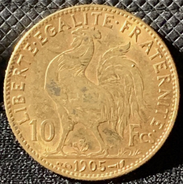 10 francs Coq Marianne 1905 or 