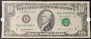 Etats-Unis Billet 10 dollars 1995 Atelier B New-York