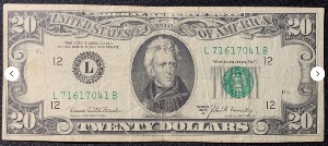 Etats-Unis Billet 20 dollars 1969 Atelier L SAN Francisco