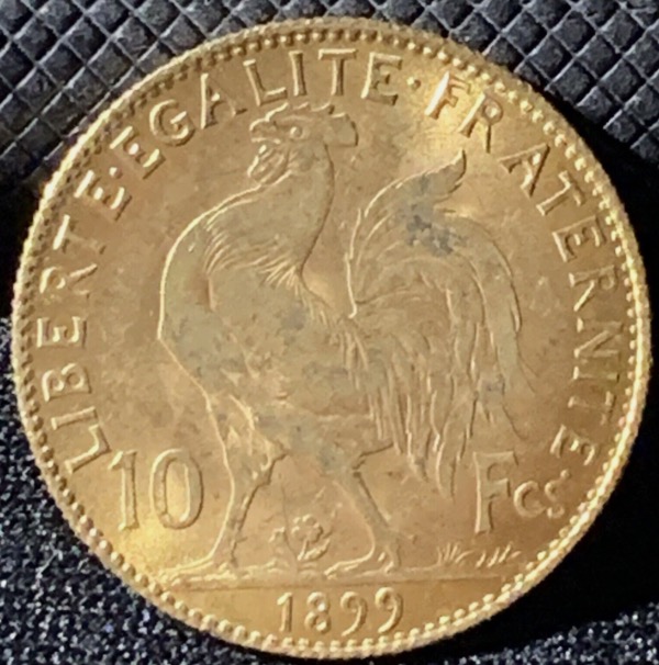 10 francs Coq Marianne 1899 or 