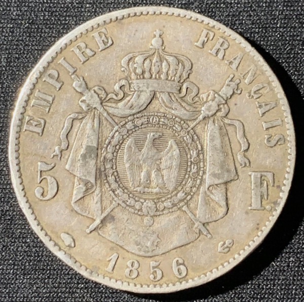 5 Francs argent Napoléon III 1856 A Paris