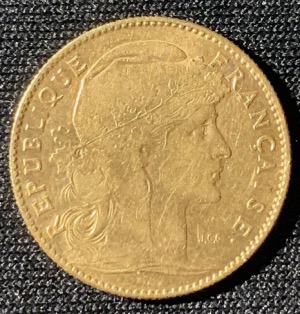 10 francs Coq Marianne or 1905