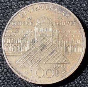 100 francs argent Musée du Louvre 1993