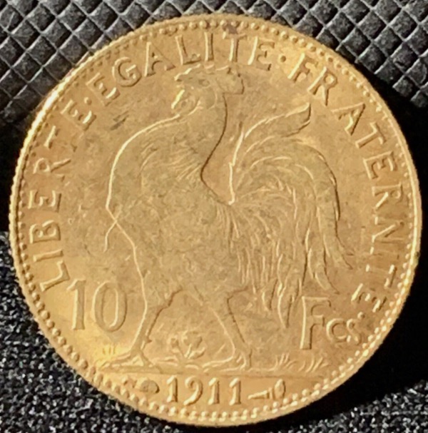 10 francs Coq Marianne 1911 or 