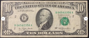 Etats-Unis Billet 10 dollars 1977 Atelier B New-York