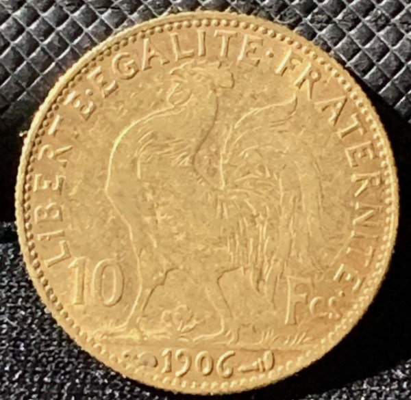 10 francs Coq Marianne 1906 or 