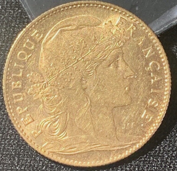 10 francs Coq Marianne or 1909