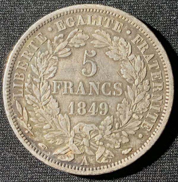 5 Francs argent Cérès 1849 A Paris