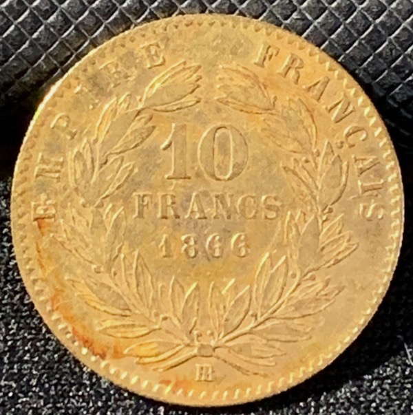 10 Francs or Napoléon III Tête Laurée 1866 BB