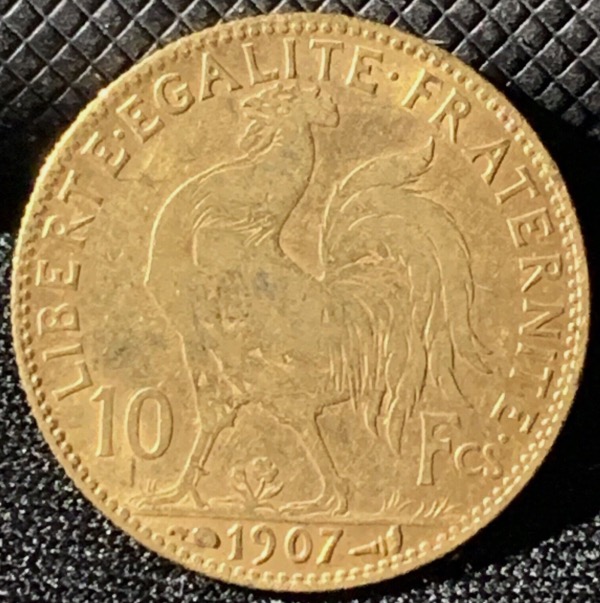 10 francs Coq Marianne 1907 or 