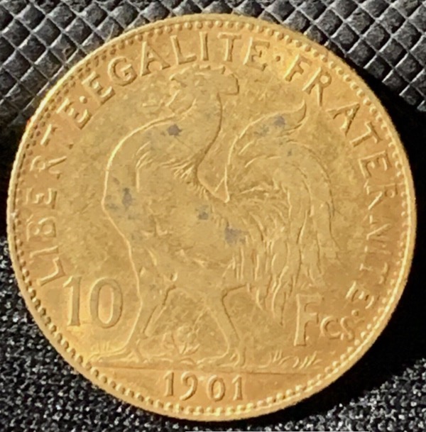 10 francs Coq Marianne 1901 or 